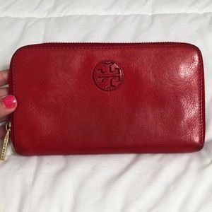 ❤️Tory Burch Red Leather Wallet